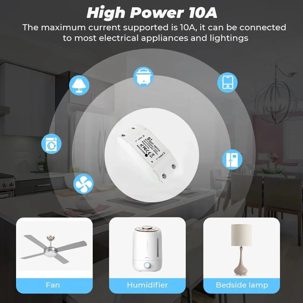 Interruptor WiFi Inteligente – Controla tu hogar desde el móvil | Compatible con Alexa y Google Home