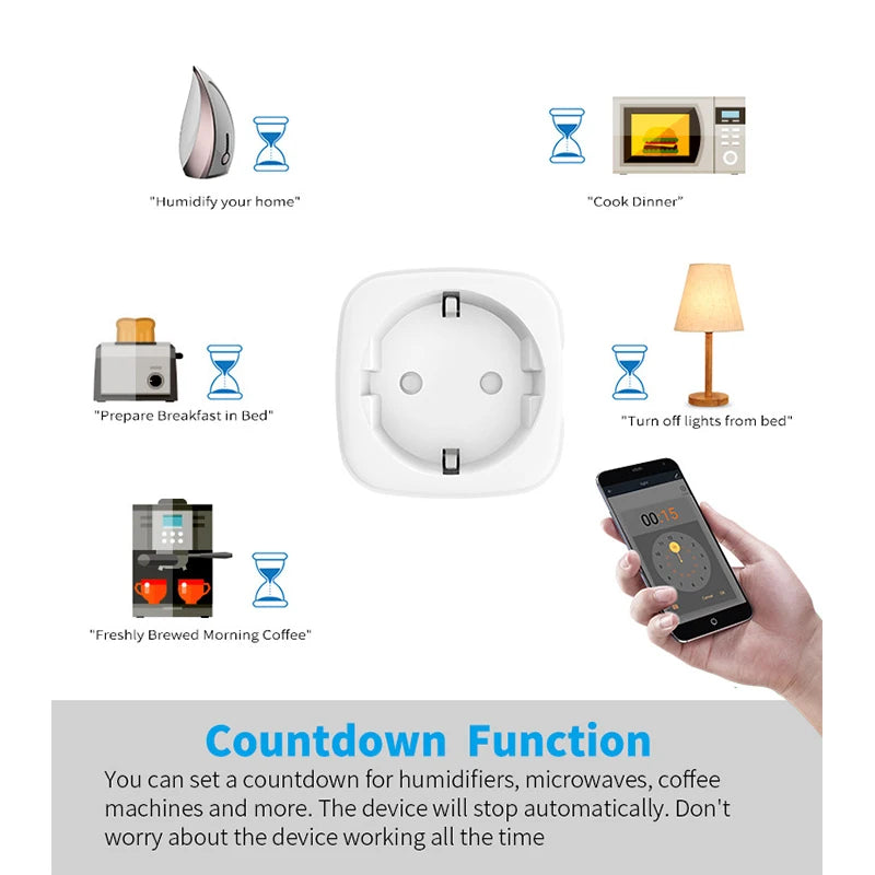 Enchufe Inteligente WiFi 16A/20A con Monitor de Energía | Compatible con Alexa y Google Home