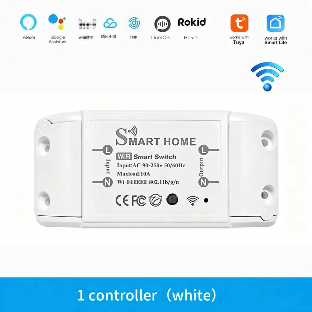 Interruptor WiFi Inteligente – Controla tu hogar desde el móvil | Compatible con Alexa y Google Home