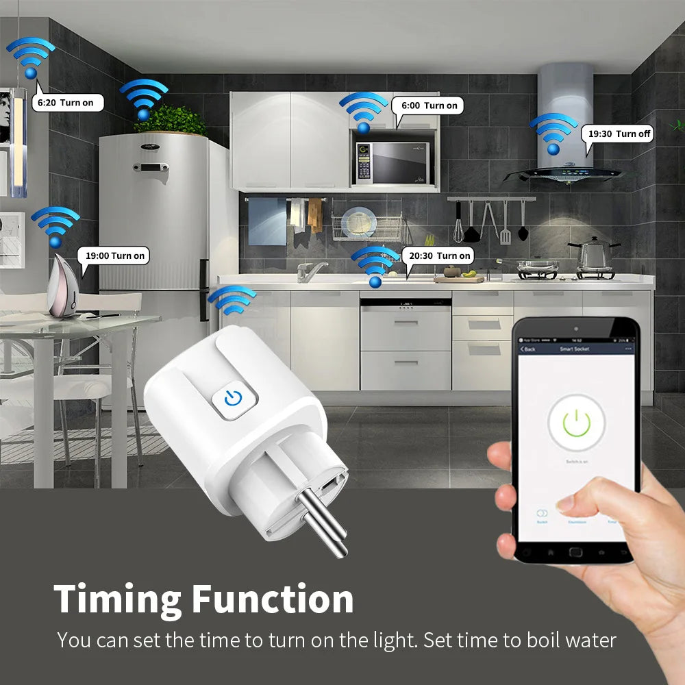 Enchufe Inteligente WiFi 16A/20A con Monitor de Energía | Compatible con Alexa y Google Home