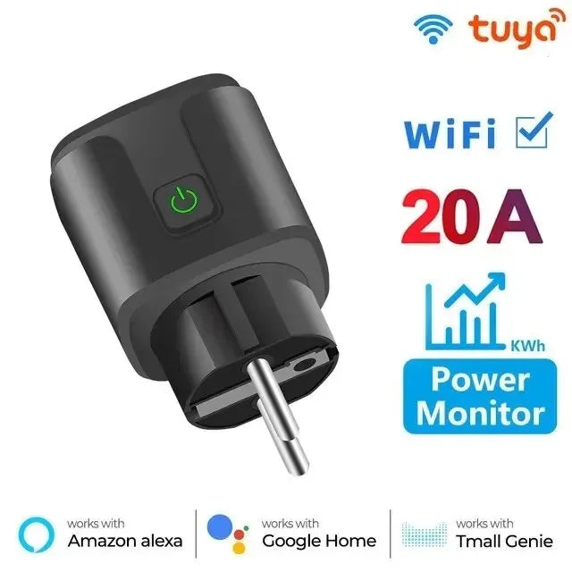 Enchufe Inteligente WiFi 16A/20A con Monitor de Energía | Compatible con Alexa y Google Home