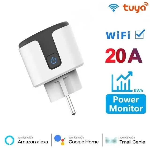 Enchufe Inteligente WiFi 16A/20A con Monitor de Energía | Compatible con Alexa y Google Home